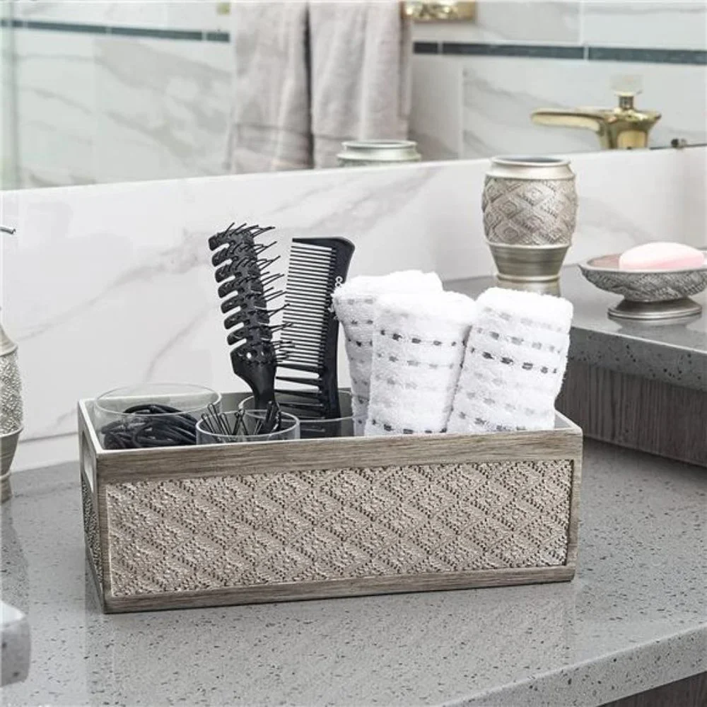 Bathroom Box Toilet Paper Holder Storage Basket - Decorative Toilet Tank Topper